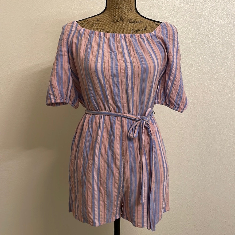 paige tie off-shoulder romper